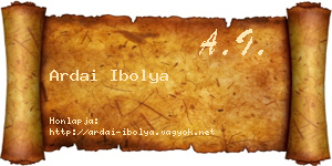 Ardai Ibolya névjegykártya