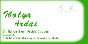 ibolya ardai business card